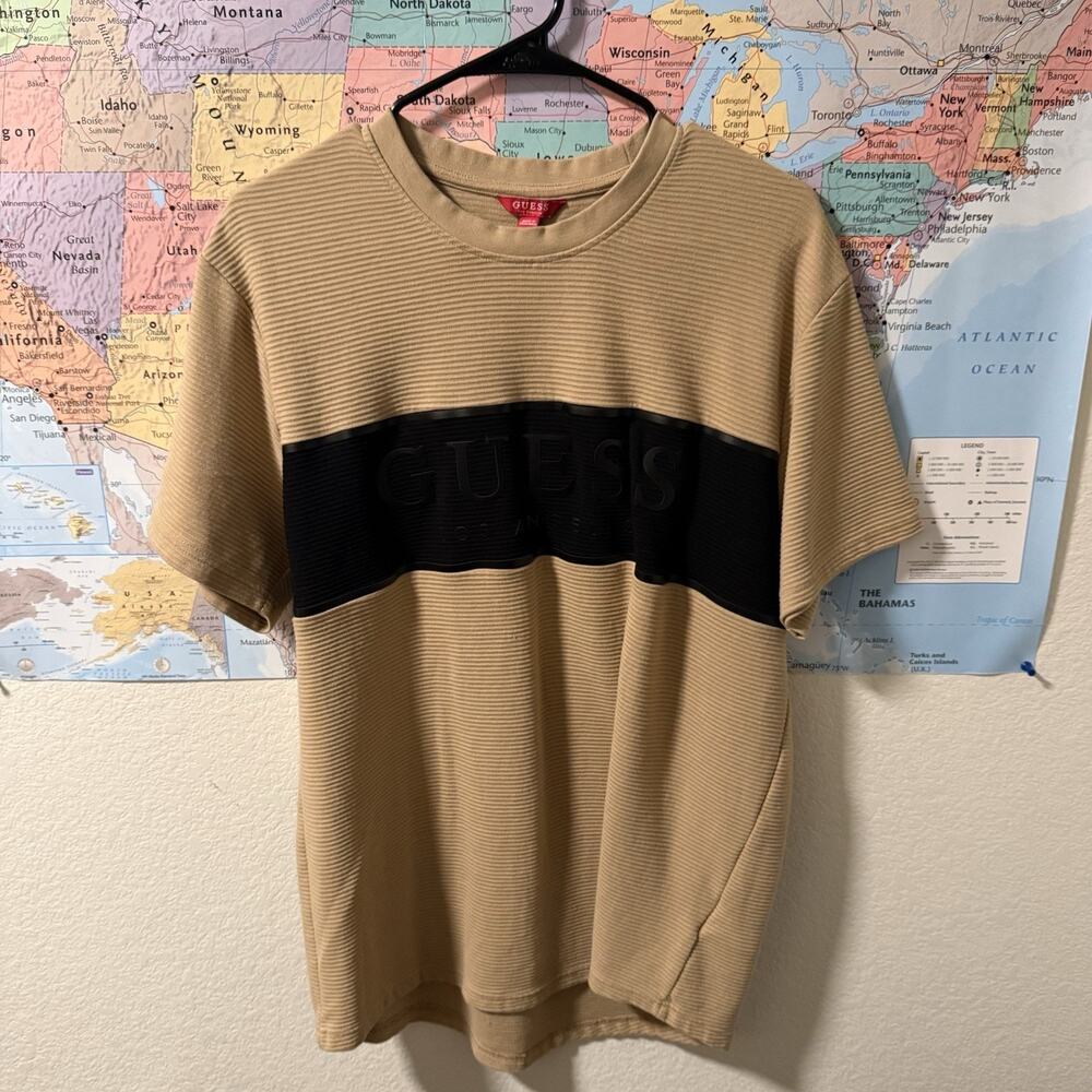 Guess Men’s T Shirt+Short Sleeve Hoodie XL Tan (Bundle Of 2) - Picture 2 of 10